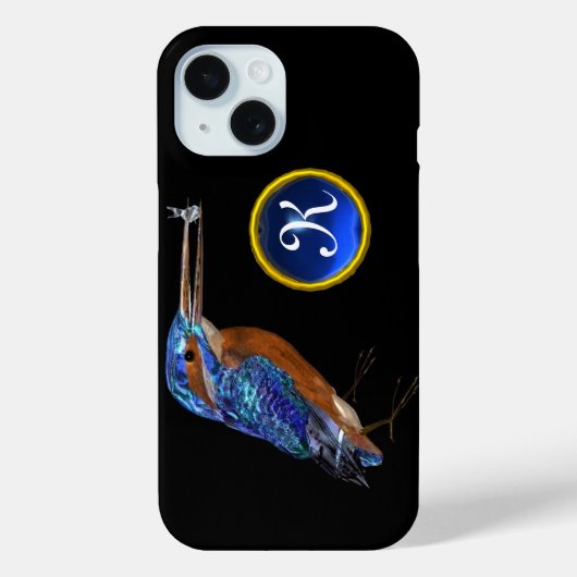 KINGFISHER MONOGRAM, elektrisch blauw, zwart Case-Mate iPhone Case (Achterkant)