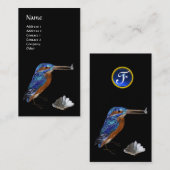 KINGFISHER MONOGRAM, Elektrisch Blauw, Zwart, Pear Visitekaartje (Voorkant / Achterkant)