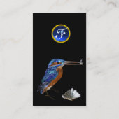 KINGFISHER MONOGRAM, Elektrisch Blauw, Zwart, Pear Visitekaartje (Achterkant)
