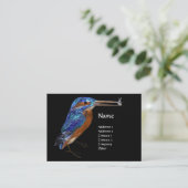 KINGFISHER MONOGRAM, elektrisch blauw, zwart Visitekaartje (Staand voorkant)