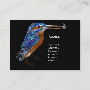 KINGFISHER MONOGRAM, elektrisch blauw, zwart Visitekaartje