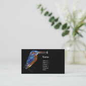 KINGFISHER MONOGRAM, elektrisch blauw, zwart Visitekaartje (Staand voorkant)