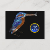 KINGFISHER MONOGRAM, elektrisch blauw, zwart Visitekaartje (Achterkant)