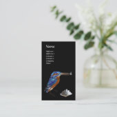 KINGFISHER MONOGRAM, elektrisch blauw, zwart Visitekaartje (Staand voorkant)