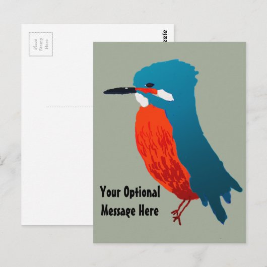 Kingfisher-ontwerp Briefkaart (Voorkant / Achterkant)