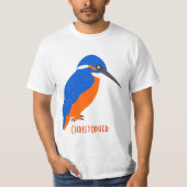Kingfisher ontwerp gepersonaliseerd t-shirt (Voorkant)