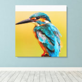 Kingfisher op Dawn Canvas Print (Insitu (Houten vloer))