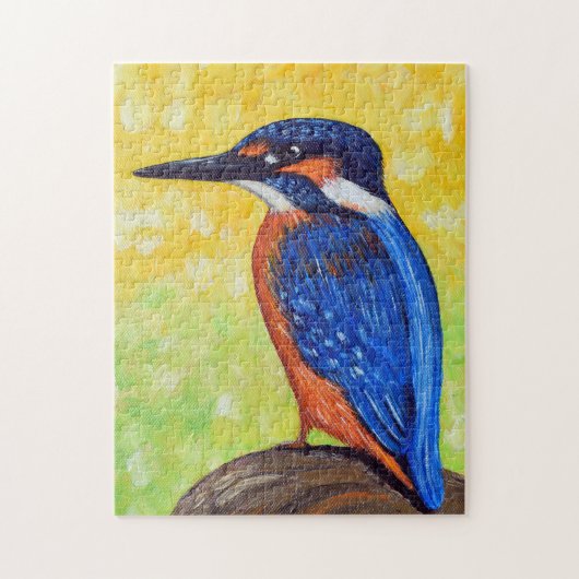 Kingfisher Painting Postcard Legpuzzel (Verticaal)