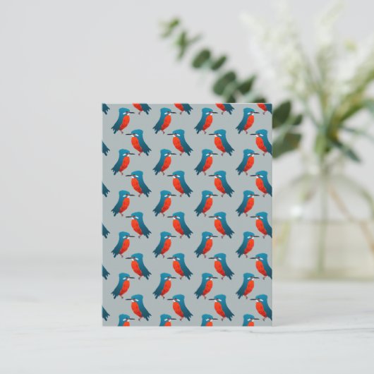 KIngfisher Pattern Briefkaart (Staand voorkant)