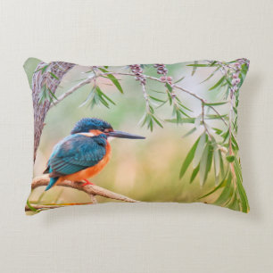 Kingfisher Perched op Branch Accent Kussen