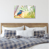 Kingfisher Perched op Branch Canvas Afdruk (Insitu (Slaapkamer))