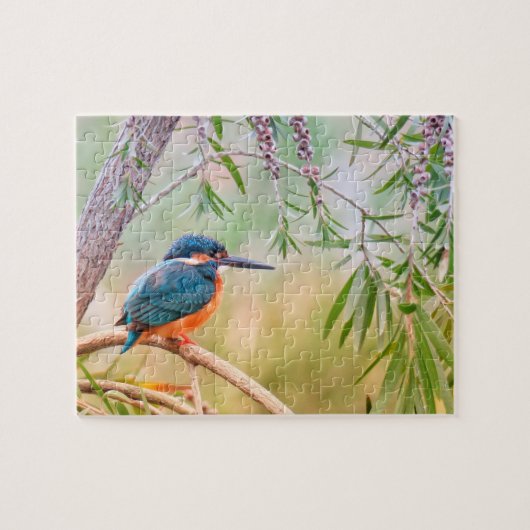 Kingfisher Perched op Branch Legpuzzel (Horizontaal)