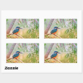 Kingfisher Perched op Branch Rechthoekige Sticker (Vel)
