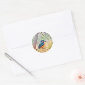 Kingfisher Perched op Branch Ronde Sticker (Envelop)