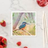 Kingfisher Perched op Branch Servetten (Insitu)