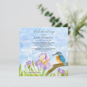  Kingfisher Purple Irises Celebration of Life Kaart (Staand voorkant)