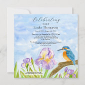  Kingfisher Purple Irises Celebration of Life Kaart (Voorkant)