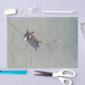 Kingfisher Reflection French Script  Bird Tissuepapier (Craft)
