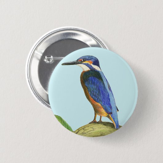 Kingfisher Ronde Button 5,7 Cm (Voorkant /achterkant)