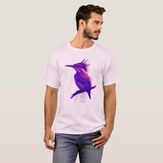 Kingfisher Smart Violet: Elegantie met hoog contra T-shirt (Voorkant volledig)