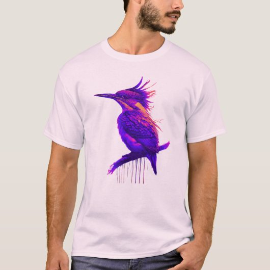 Kingfisher Smart Violet: Elegantie met hoog contra T-shirt (Voorkant)