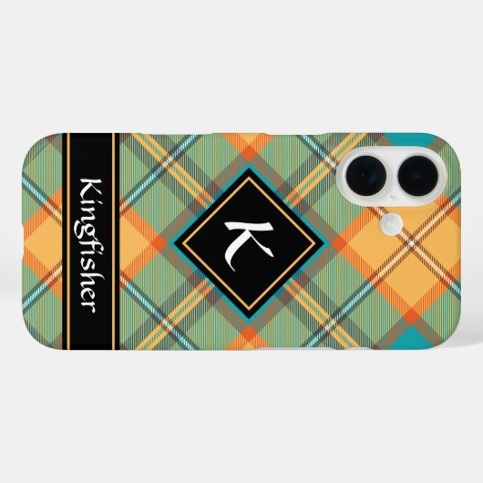 Kingfisher Tartan Case-Mate iPhone Case (Achterkant (horizontaal))