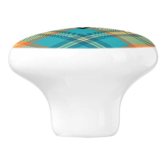 Kingfisher Tartan Ceramic Knob Keramische Knop (Zijkant)