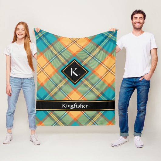 Kingfisher Tartan Fleece Blanket Deken (In situ)