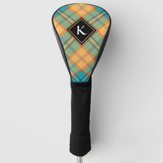 Kingfisher Tartan Golf Head Hoesje Golfheadcover (Voorkant)