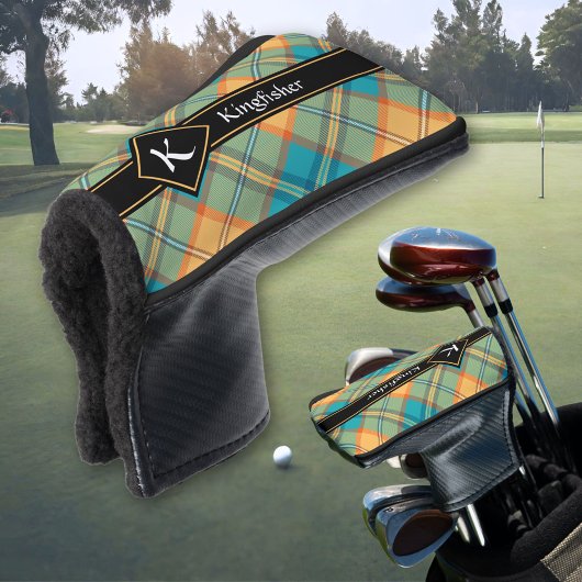 Kingfisher Tartan Golf Head Hoesje Golfheadcover