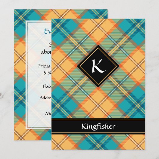 Kingfisher Tartan Kaart (Voorkant / Achterkant)