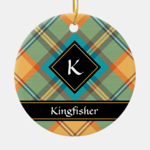 Kingfisher Tartan Keramisch Ornament