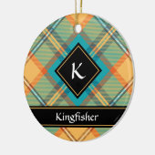 Kingfisher Tartan Keramisch Ornament (Links)