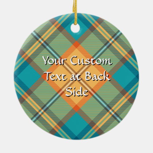 Kingfisher Tartan Keramisch Ornament (Achterkant)