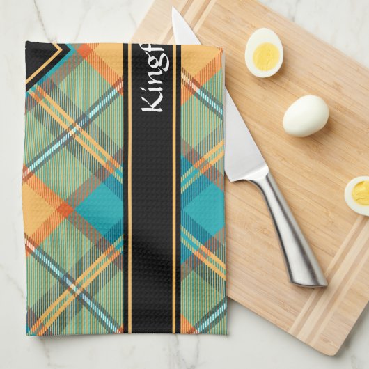 Kingfisher Tartan Kitchen Towel Theedoek (Quarter Fold)