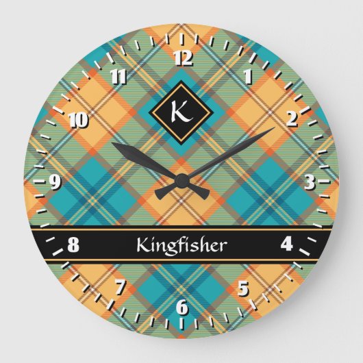 Kingfisher Tartan Large Clock Grote Klok (Voorkant)