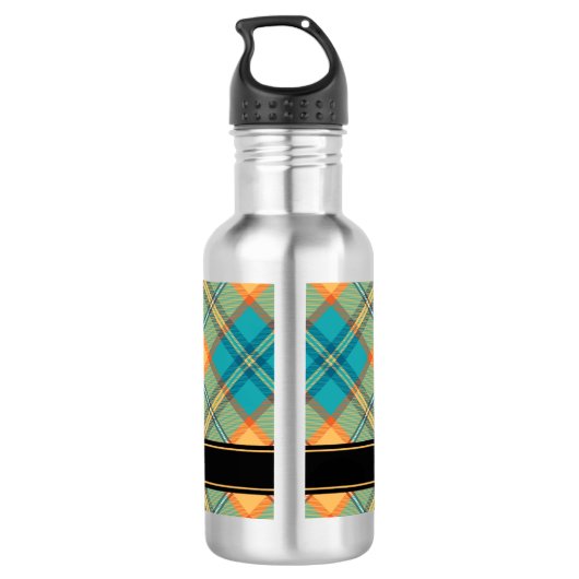 Kingfisher Tartan Roestvrij stalen flesje Waterfles (Achterkant)