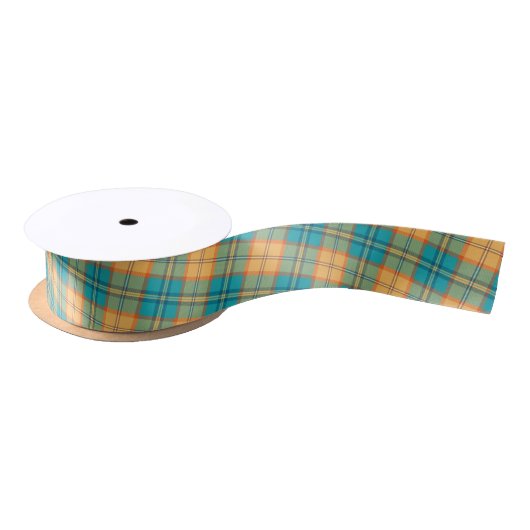Kingfisher Tartan Satin Satijnen Lint (Spoel)