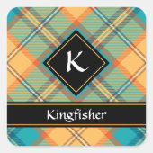 Kingfisher Tartan Square Sticker (Voorkant)