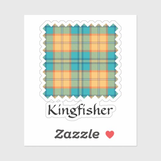 Kingfisher Tartan Sticker (Vel)