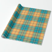 Kingfisher Tartan Wrapping Paper Cadeaupapier (Uitgerold)