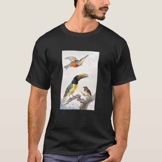 Kingfisher Toucan Sparrow Bird Illustration by Aer T-shirt (Voorkant)