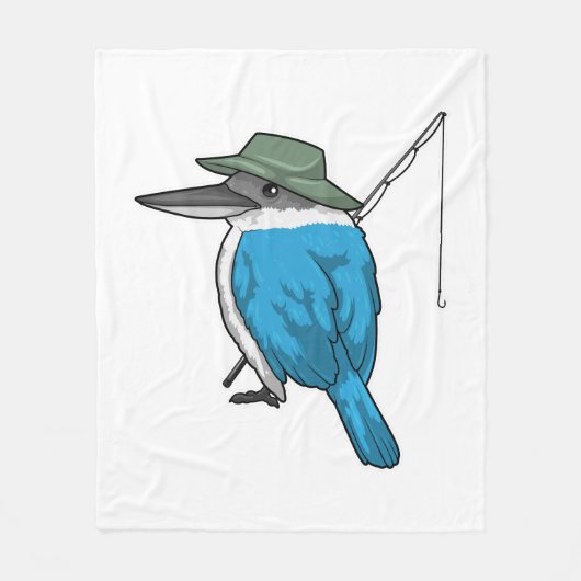 Kingfisher Vist Fisher Vissen rod Fleece Deken (Voorkant)