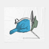 Kingfisher Vist Fisher Vissen rod Fleece Deken (Voorkant (Horizontaal))