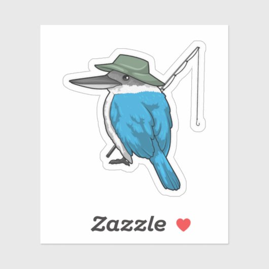 Kingfisher Vist Fisher Vissen rod Sticker (Vel)