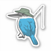 Kingfisher Vist Fisher Vissen rod Sticker (Voorkant)