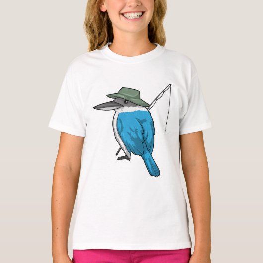 Kingfisher Vist Fisher Vissen rod T-shirt (Voorkant)