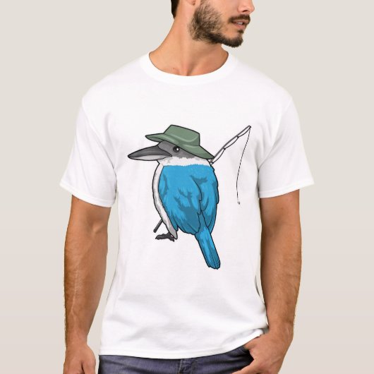 Kingfisher Vist Fisher Vissen rod T-shirt (Voorkant)