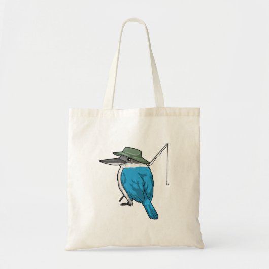 Kingfisher Vist Fisher Vissen rod Tote Bag (Voorkant)