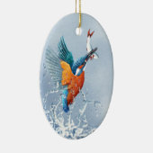 Kingfisher vliegt uit het water keramisch ornament (Rechts)